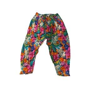 Bandini Floral Printed Harem Pants Hippie Festival 100% Rayon Size P